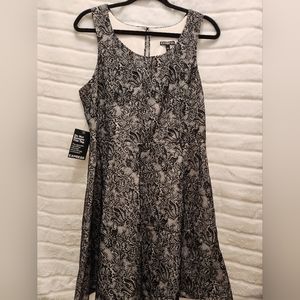 NWT Express fit and flare lace print dress